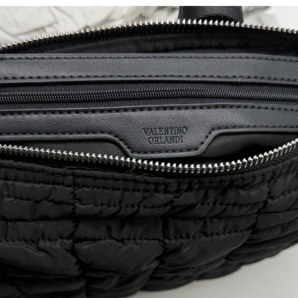 Valentino Orlandi Quilted Black Crossbody Bag Shoulder‎ Lightweight Nylon $199 - Picture 12 of 16